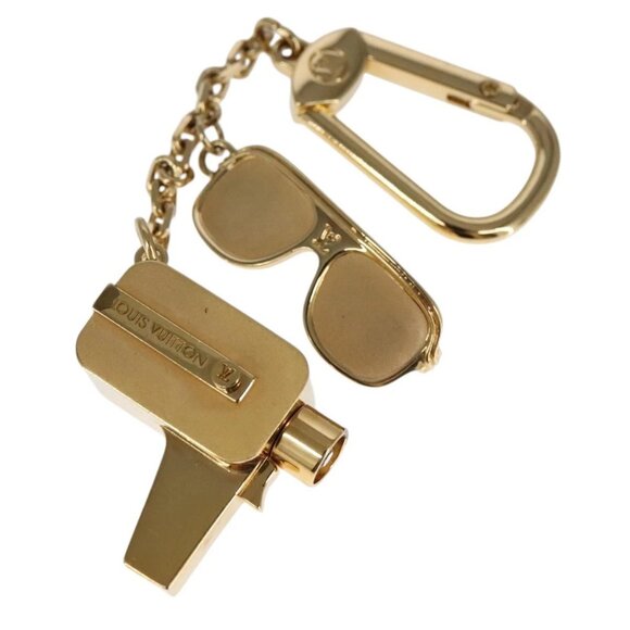 LOUIS VUITTON Porte Cles Cannes Key Holder metal Gold M65383 LV Auth 111243 - Picture 1 of 12